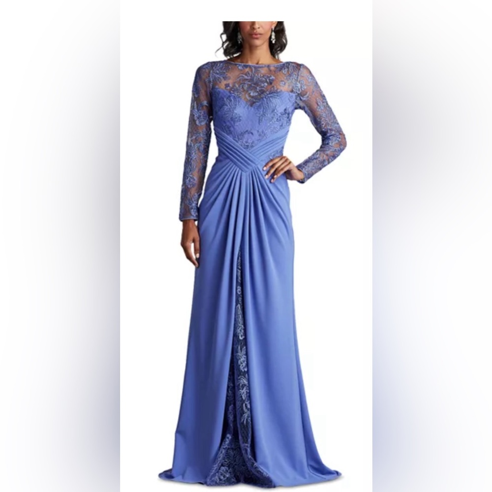 Tadashi  Shoji Embroidered Illusion Gown